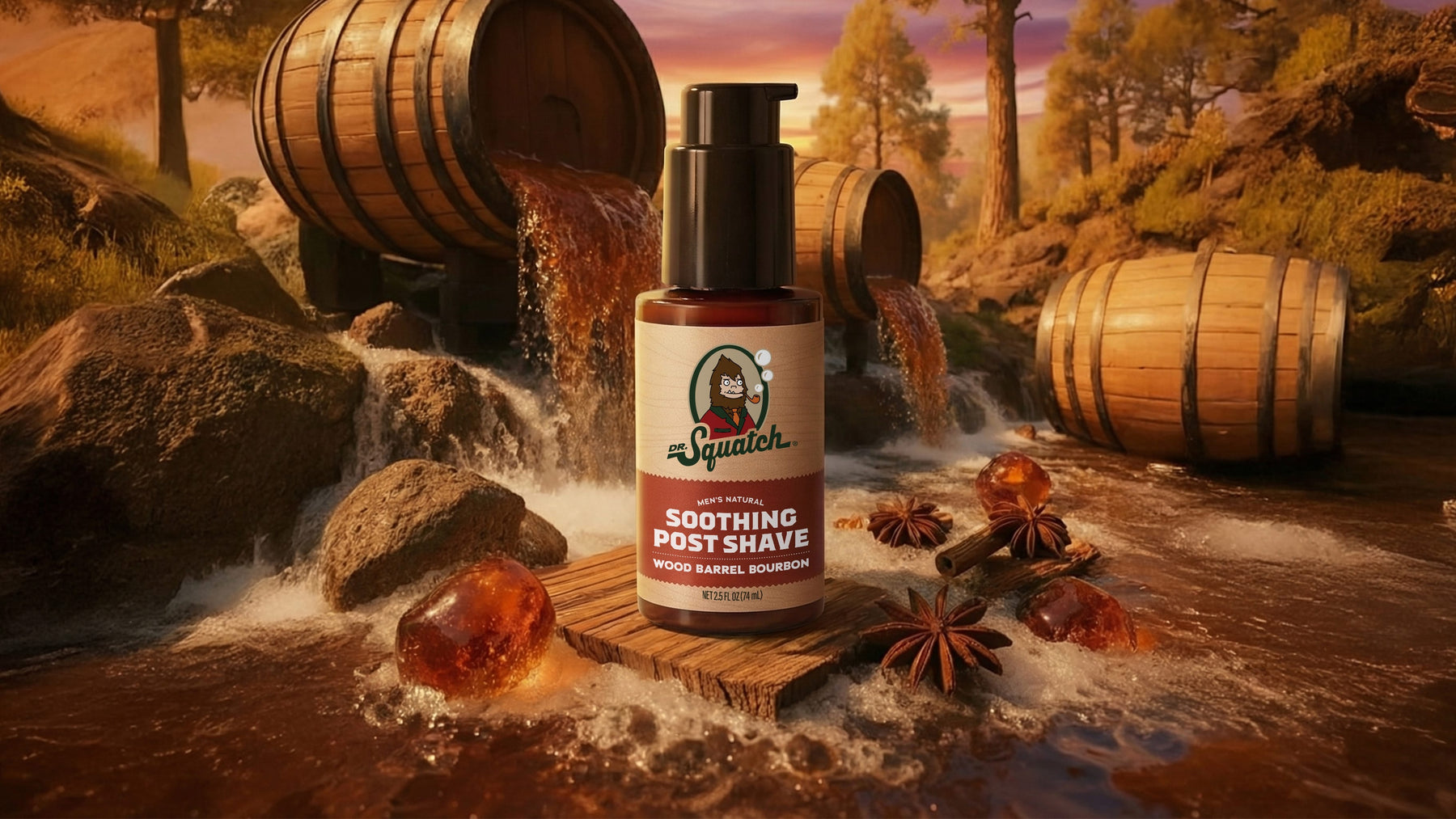 Soothing Post Shave Wood Barrel Bourbon - Clean Finish