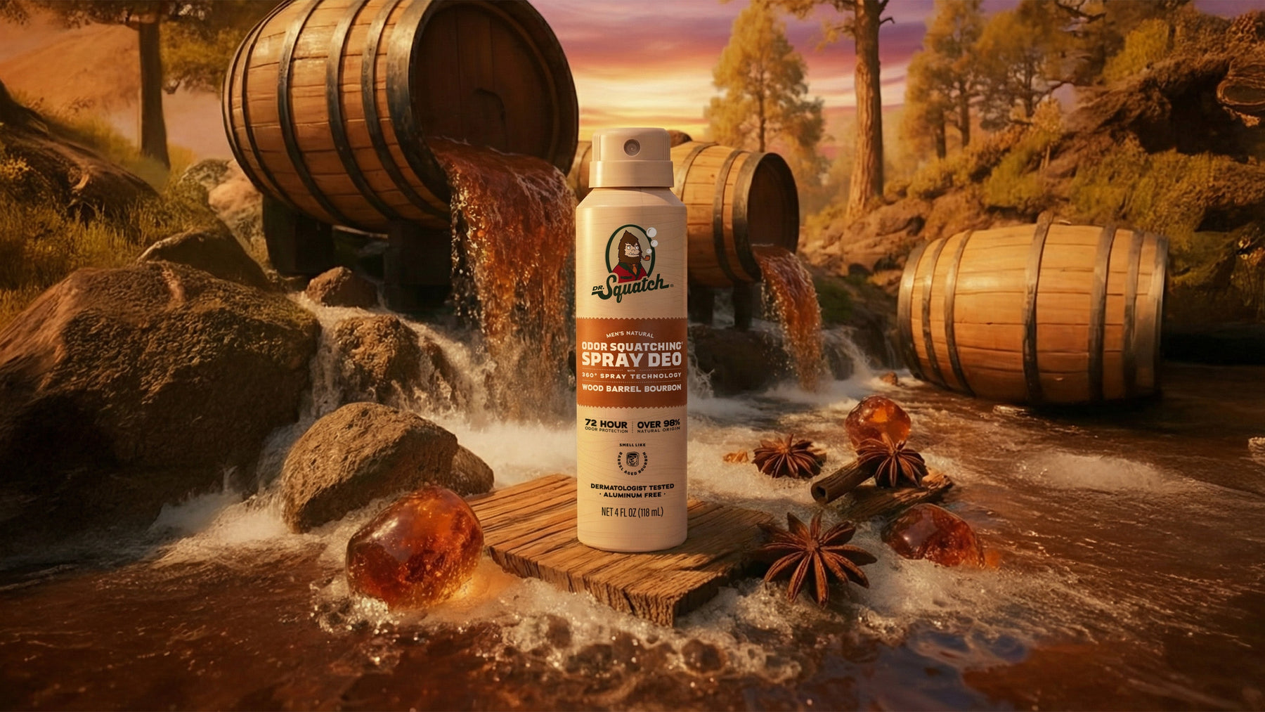 Wood Barrel Bourbon Spray Deodorant - Gentle Mist